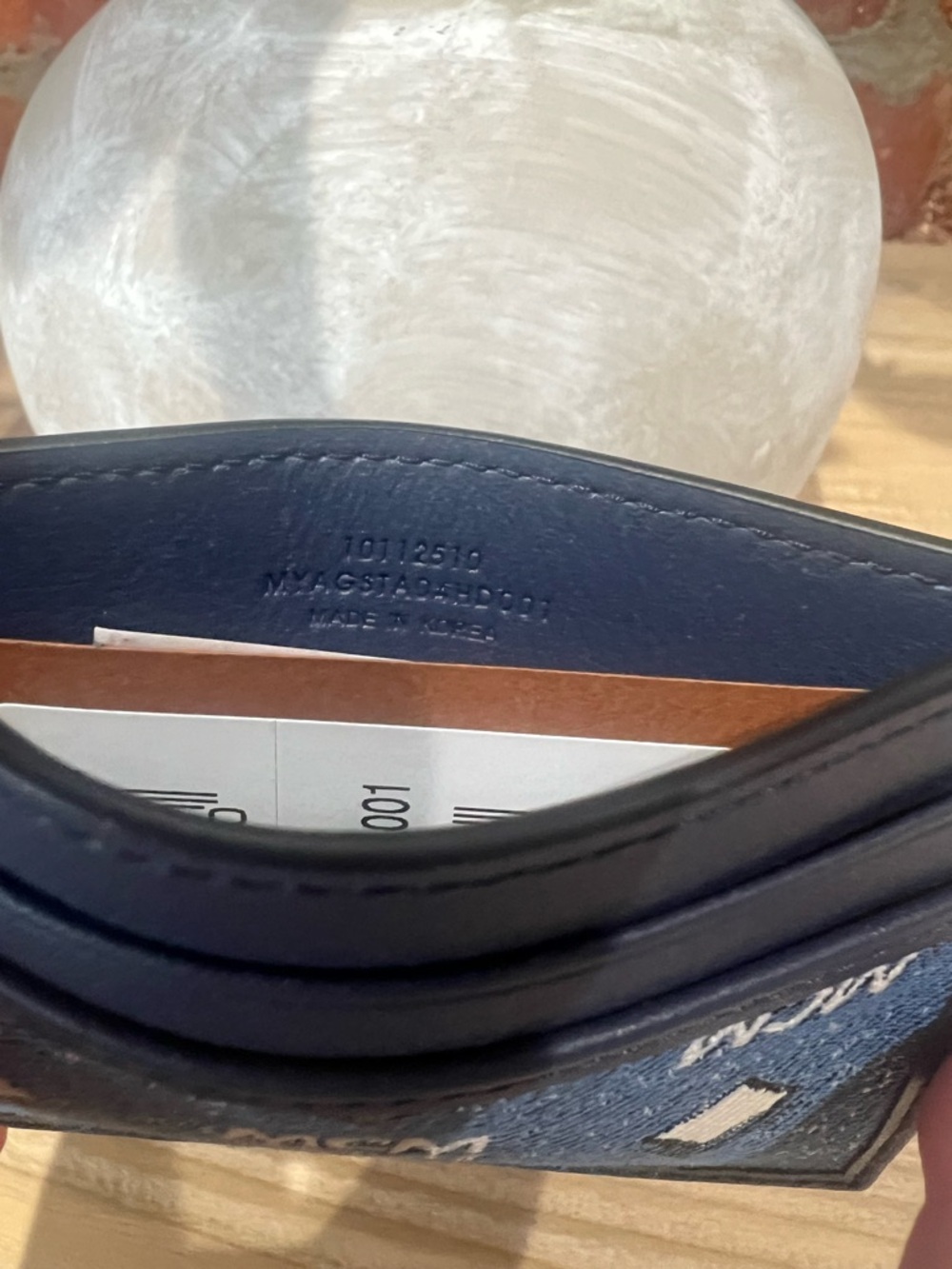 MCM Navy Denim Aren Card Case - Picture 6 of 8